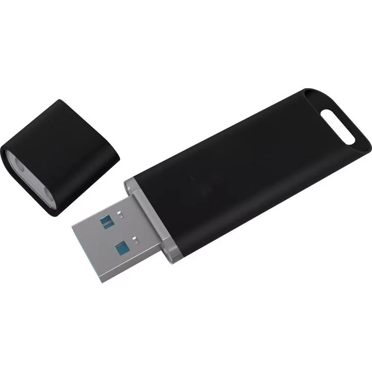 Compact USB 3.0 Flash Drive with Cap Design and Lanyard Loop