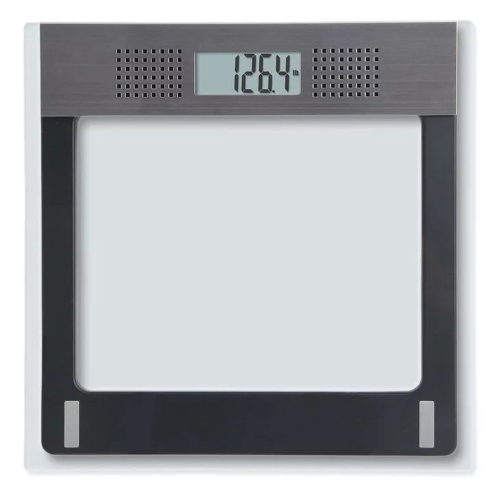 Voice-Announcing Digital Bathroom Scale with Multi-Language Audio Output and Visual LCD Display