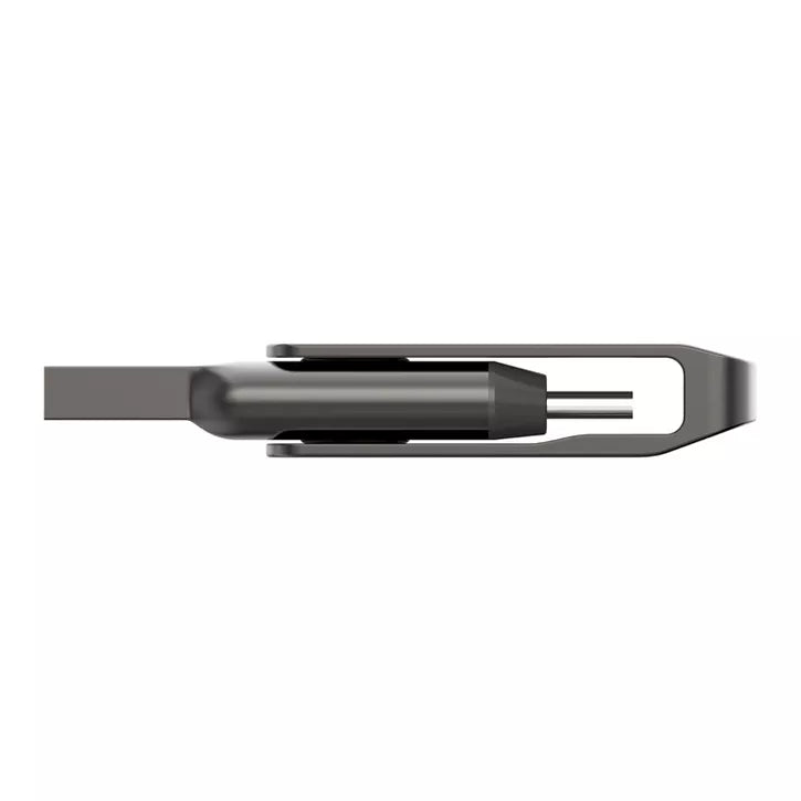 Dual-Connector USB 3.2 Flash Drive with Reversible Design and Keyring Loop