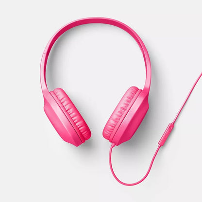 Lightweight Wired Over-Ear Headphones with Plush Cushions and Inline Microphone