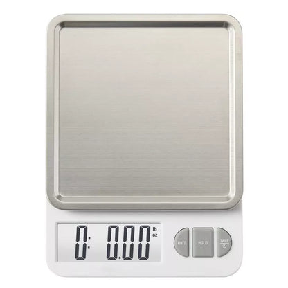 Stainless Steel Tray Digital Kitchen Scale with Dishwasher-Safe Platform and Data Hold Function
