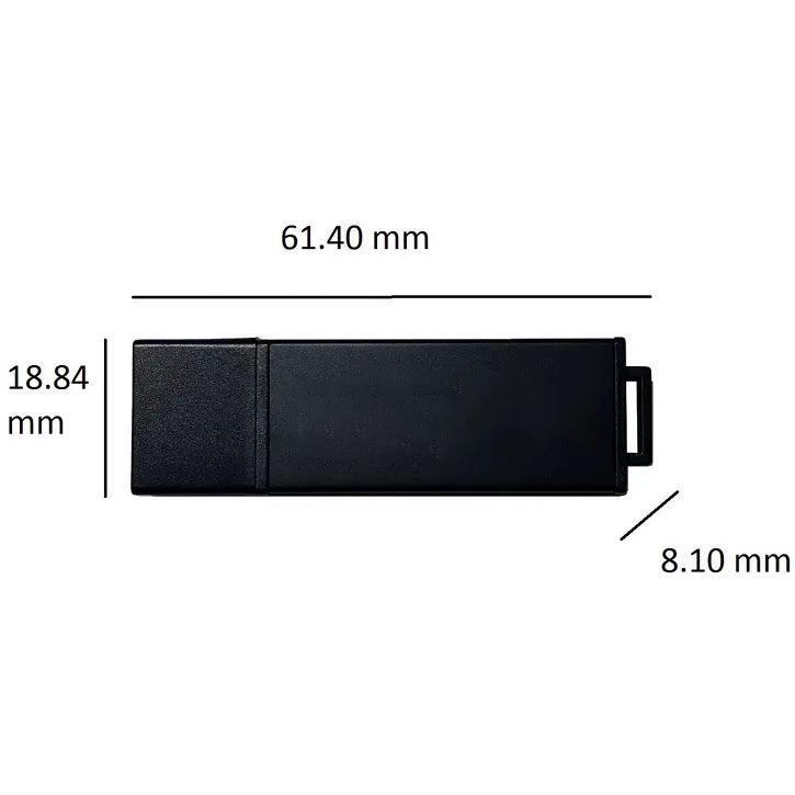 Aluminum USB 2.0 Flash Drive with Protective Cap and Key Ring Loop