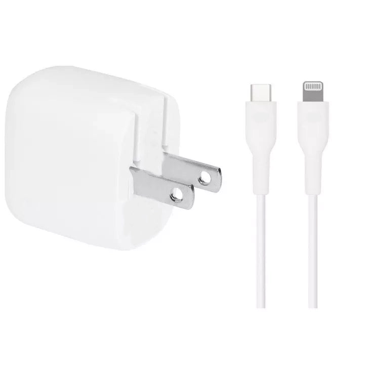 20W GaN USB-C Wall Charger with Detachable Sync Cable and LED Indicator