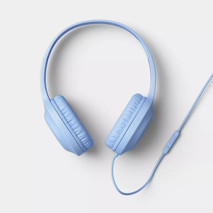 Lightweight Wired Over-Ear Headphones with Plush Cushions and Inline Microphone