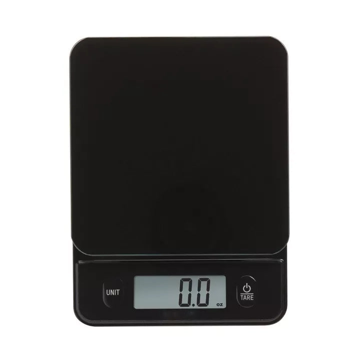 Minimalist Digital Kitchen Scale with Tempered Glass Platform and Dual-Button Control