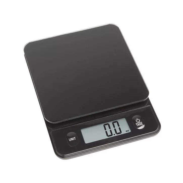Minimalist Digital Kitchen Scale with Tempered Glass Platform and Dual-Button Control
