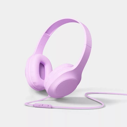 Lightweight Wired Over-Ear Headphones with Plush Cushions and Inline Microphone