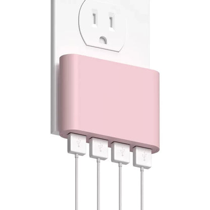Ultra-Slim 4-Port USB Wall Charger with Dedicated Fast-Charge Port and Foldable Prongs